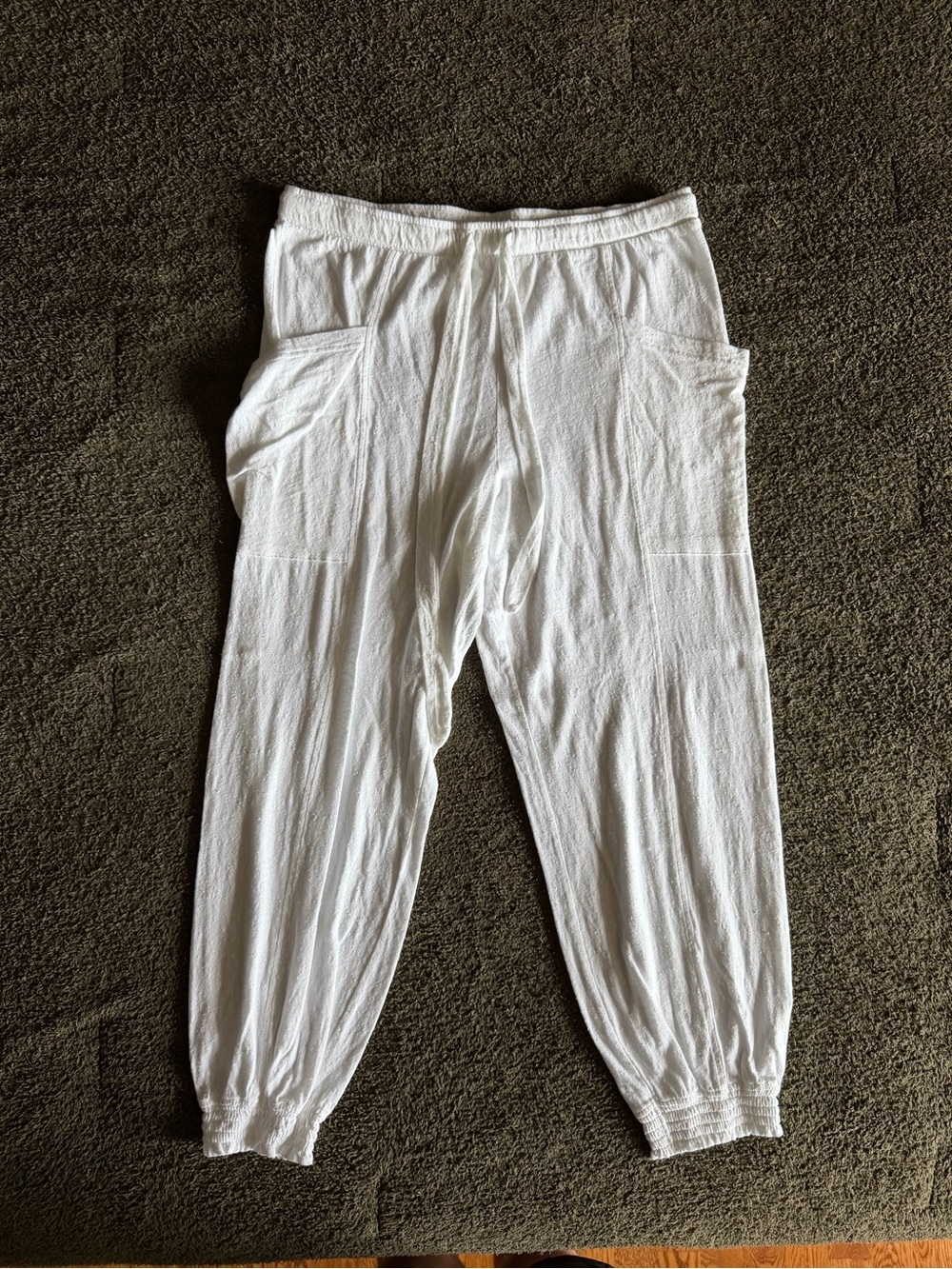Aerie White Jogger Harem Pants Size L — NWT
